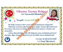 Okuma Yazma Başarı Belgesi2