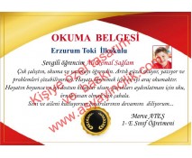 Okuma Yazma Başarı Belgesi 4